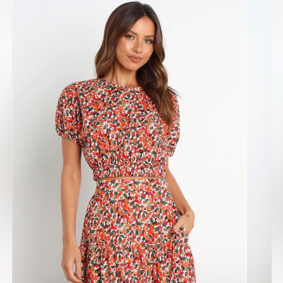 Petal & Pup Tops - NWT Petal + Pup IZZY TOP - RED MULTI berry print by MVN 0